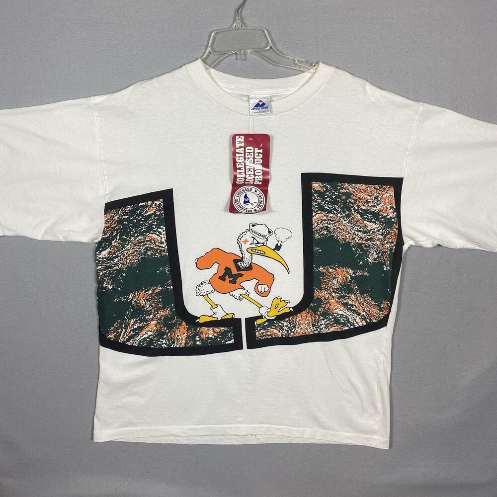 Miami Hurricanes Vintage 90’s Apex One Single Stitch Oversized T-shirt Sz Large